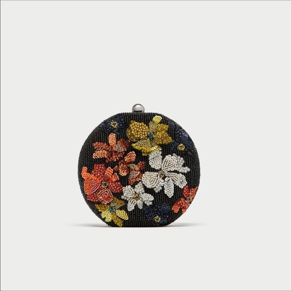 Zara Handbags - Nwot embellished beaded clutch